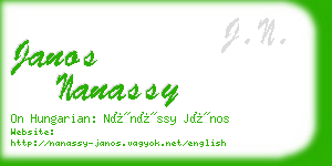 janos nanassy business card